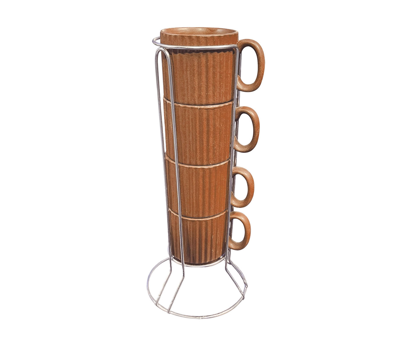 Jogo de X&iacute;caras para Ch&aacute; Striatto Terracota - image 0