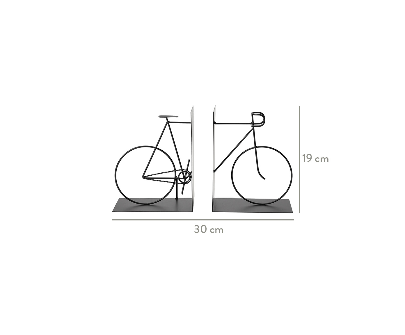 Jogo de Aparadores para Livro em Ferro Bicicleta - Preto image number 2