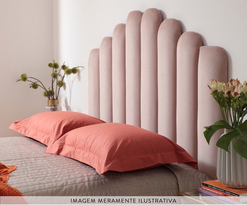 Cabeceira Painel em Veludo Royal Gomos - Rosa image number 2
