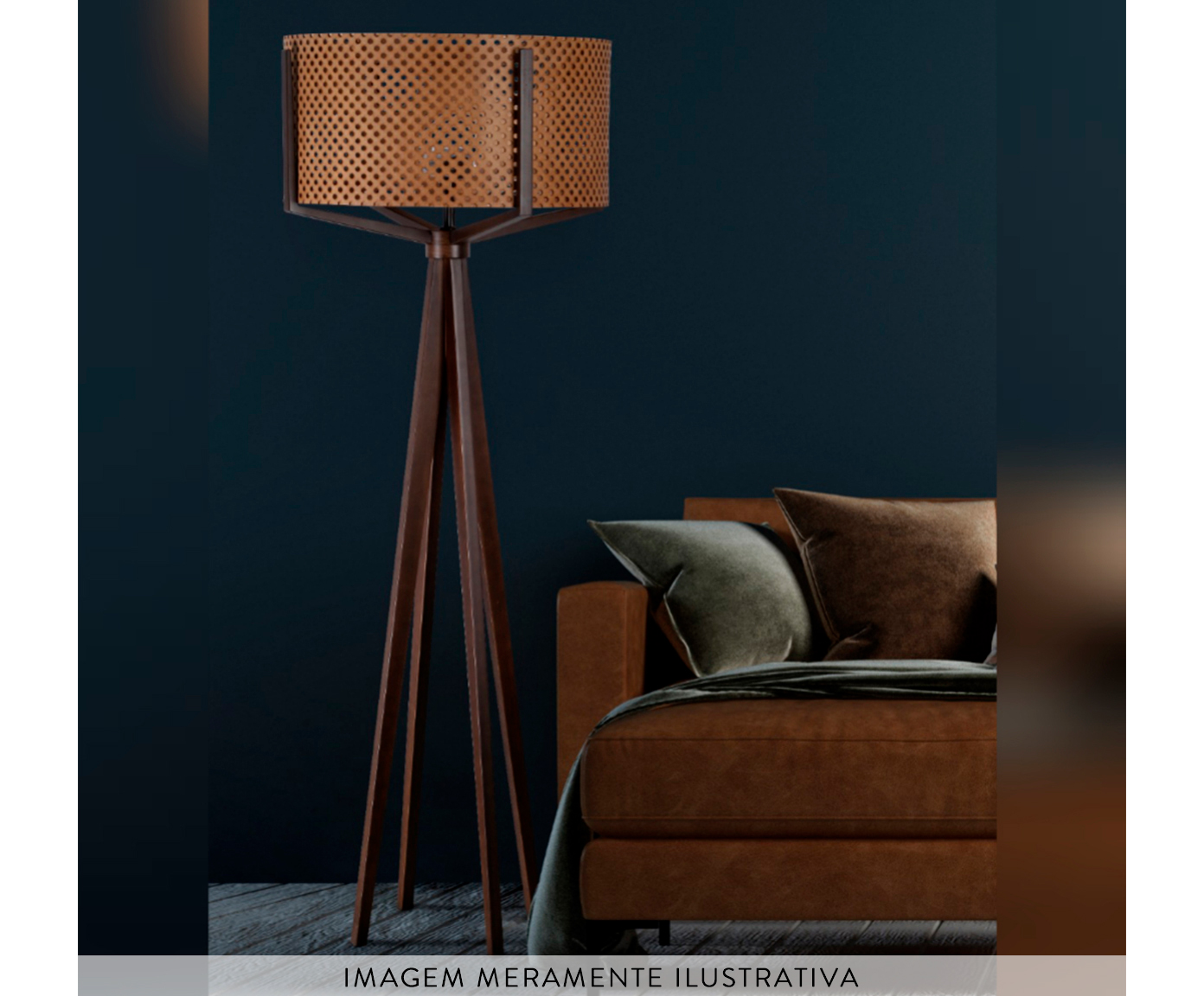 Lumin&aacute;ria Wengue com C&uacute;pula Cil&iacute;ndrica Natuzzi Bivolt - image 1