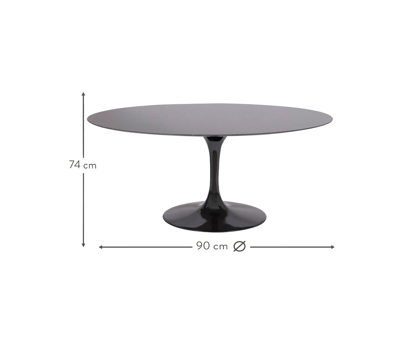 Mesa Saarinen Oval S&atilde;o Gabriel Base Preta image number 4