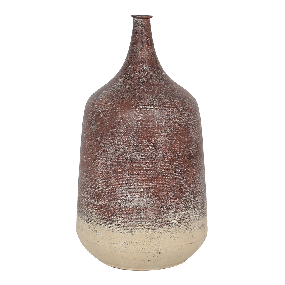 Vaso em Metal Marrom Mesclado Creme image number 0