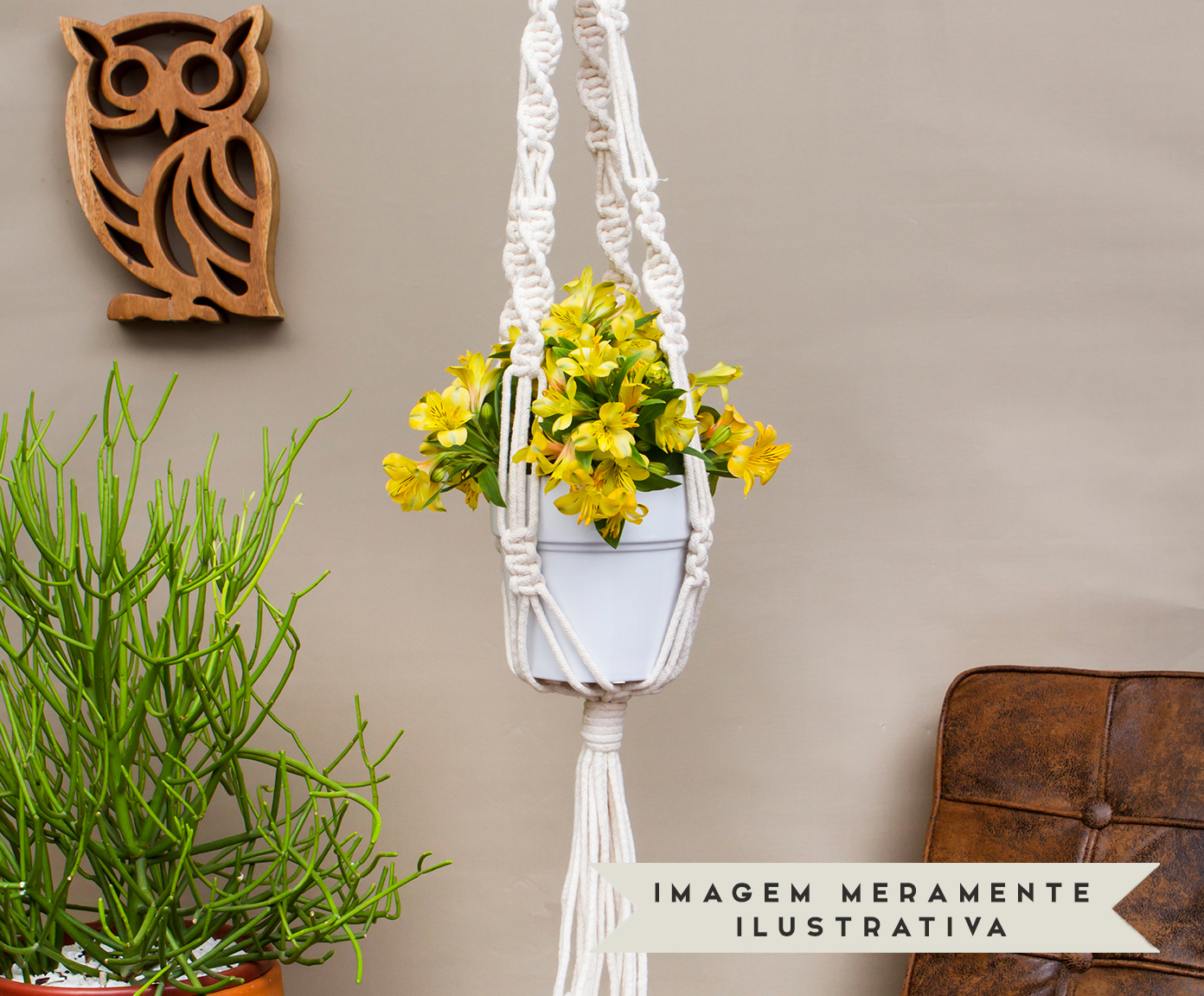 Hanger em Macram&ecirc; Twist Cru image number 4