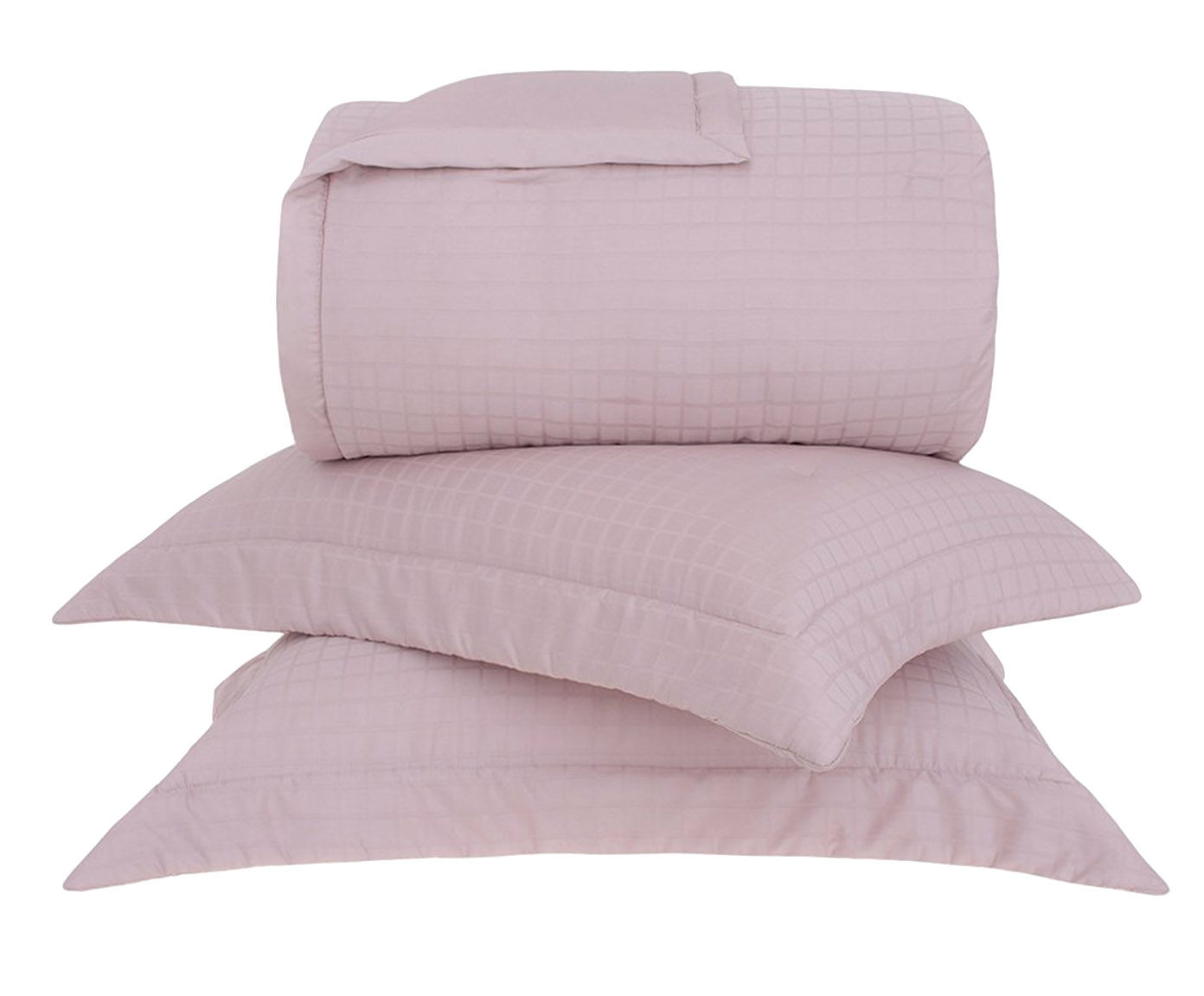 Jogo de Cobre-Leito Damask Square Rosa 300 Fios - image 1