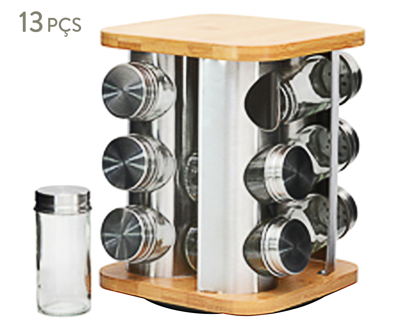 Jogo de Porta-Condimentos em Inox Ellys Square image number 0
