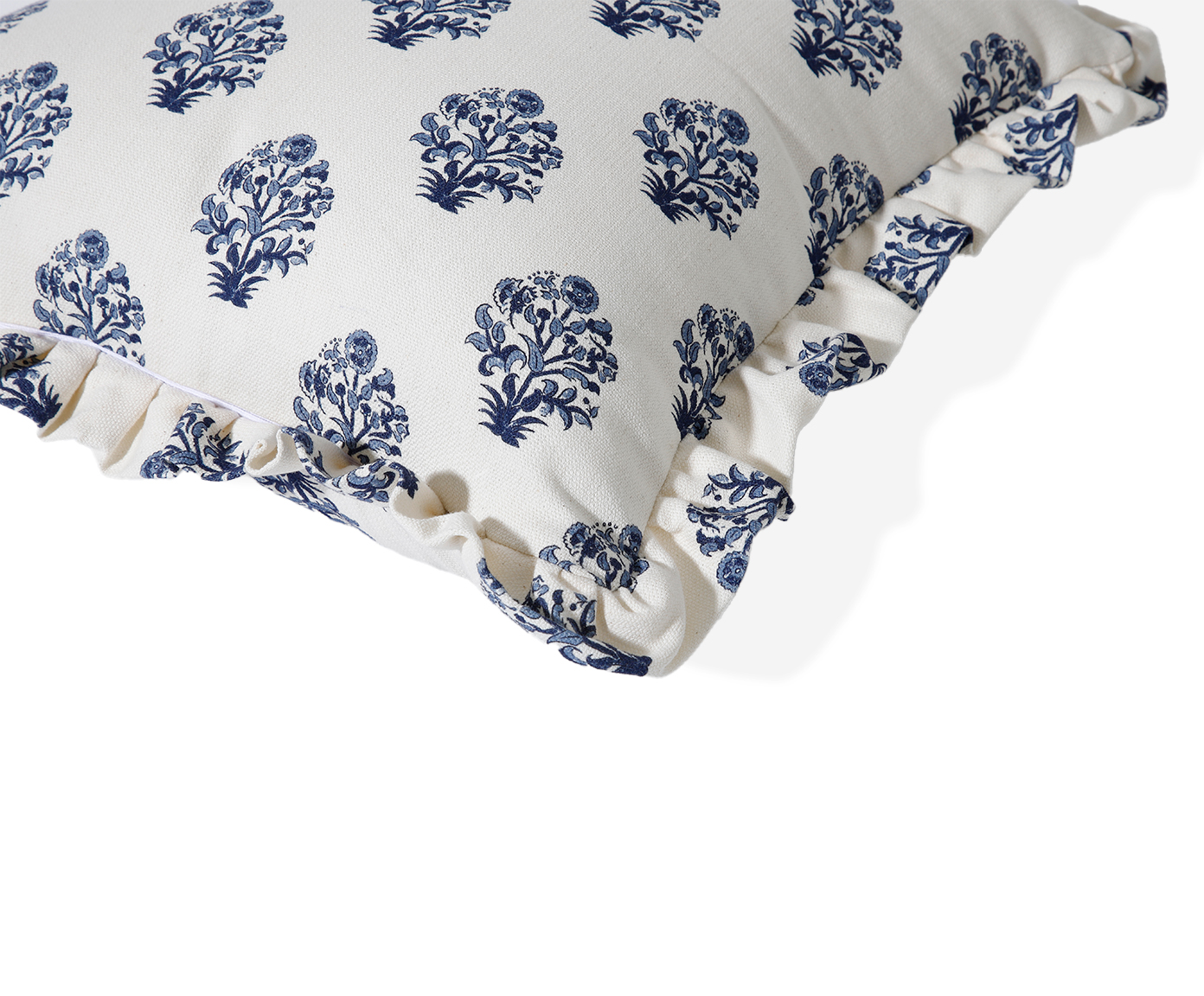 Capa de Almofada Retangular com Babados Floral Poppy Off-White image number 2