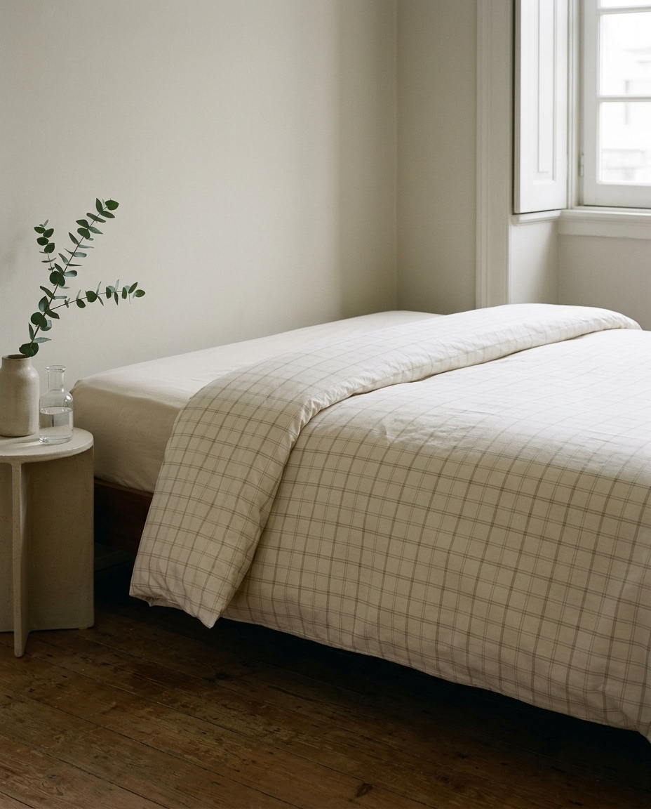 Duvet Xadrez Siena Bege Avel&atilde; 200 Fios image number 4