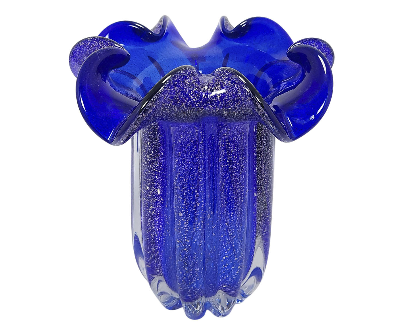 Vaso Mandy Azul Escuro com Dourado image number 0