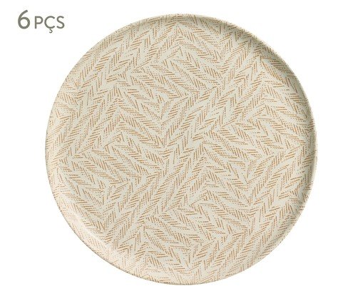 Jogo de Pratos Rasos Bio Stoneware Luar Cru image number 0