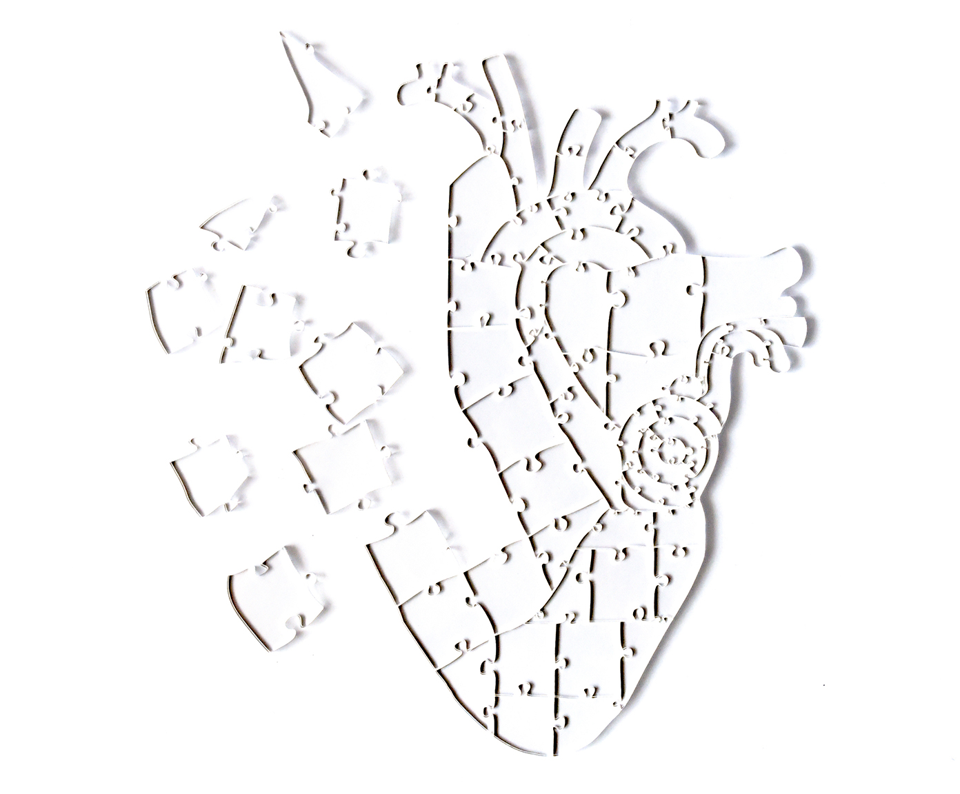 Jogo de Quebra-Cabe&ccedil;a Transparente Heart com Moldura Preta image number 2