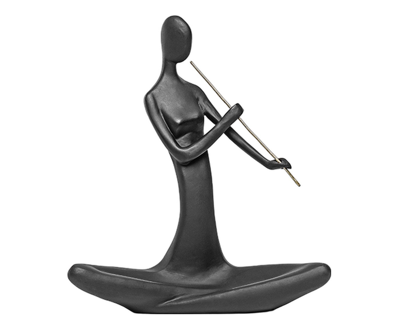 Adorno Figura com Flauta Preto image number 0