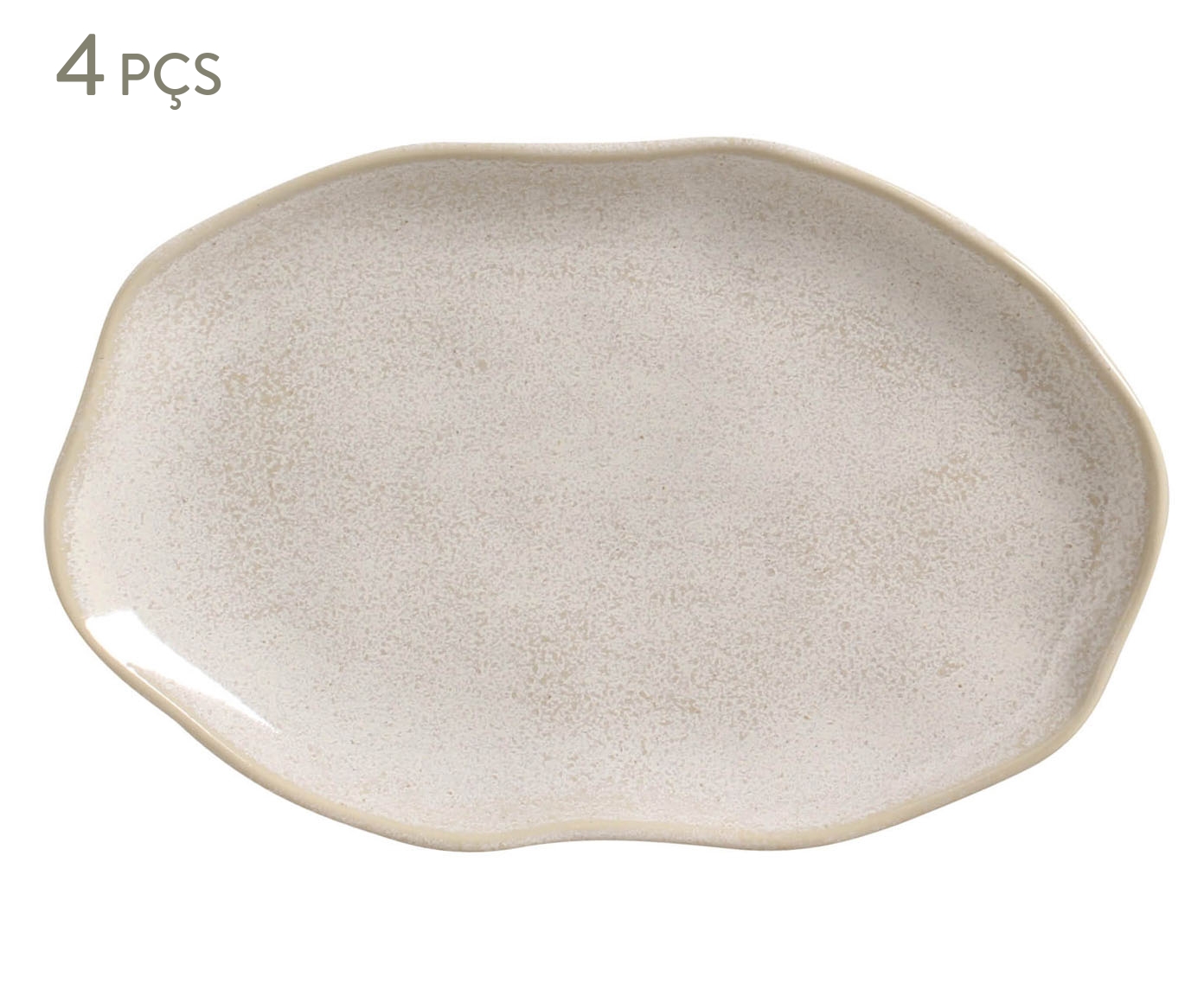 Jogo de Travessas Oval Rasa M&eacute;dia Bio Latte Cru - image 0