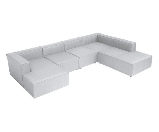 Sof&aacute; 5 M&oacute;dulos Chaise e Encosto Mensa Fendi image number 3