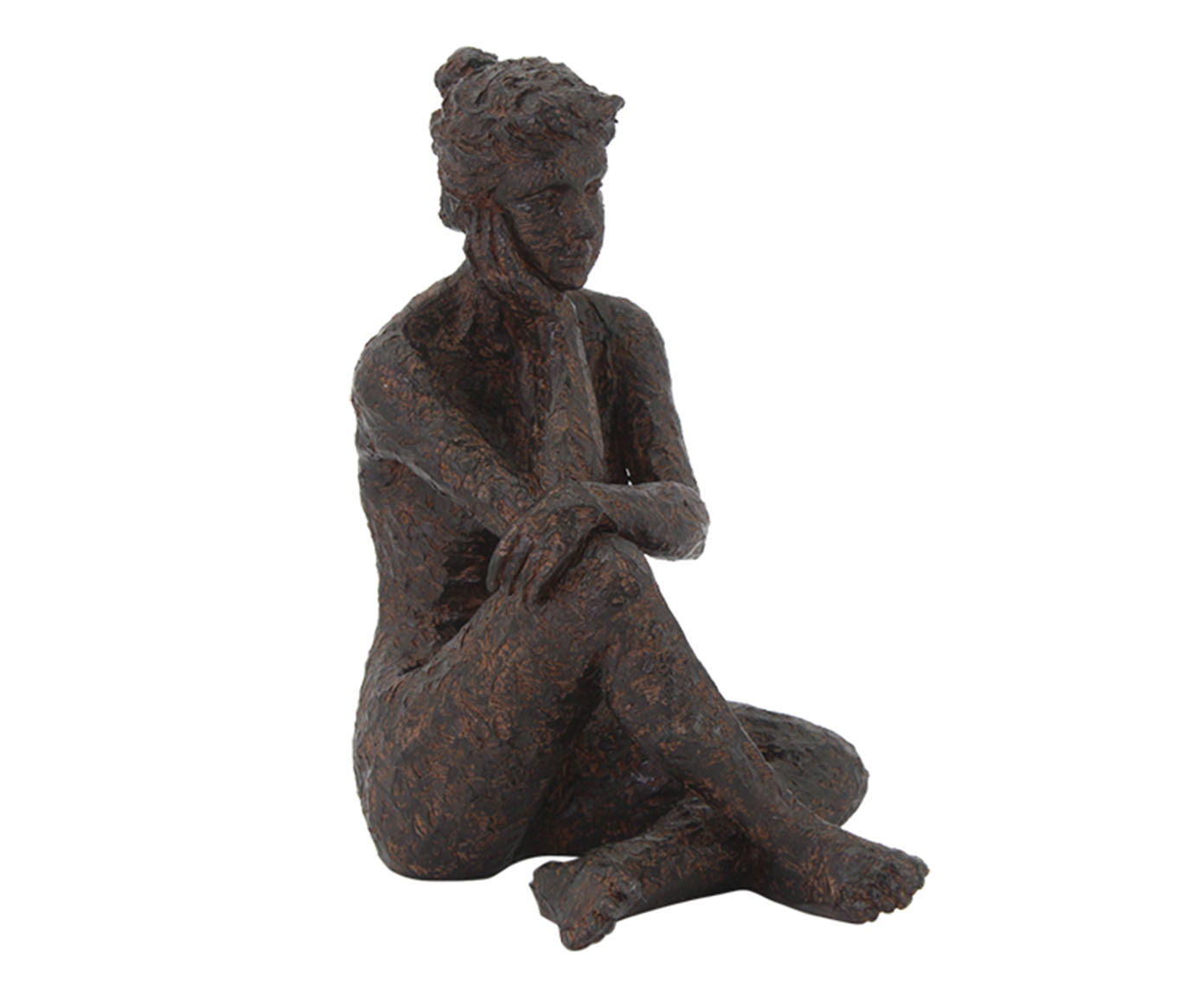 Escultura em Resina Mulher Sentada I Marrom - image 0