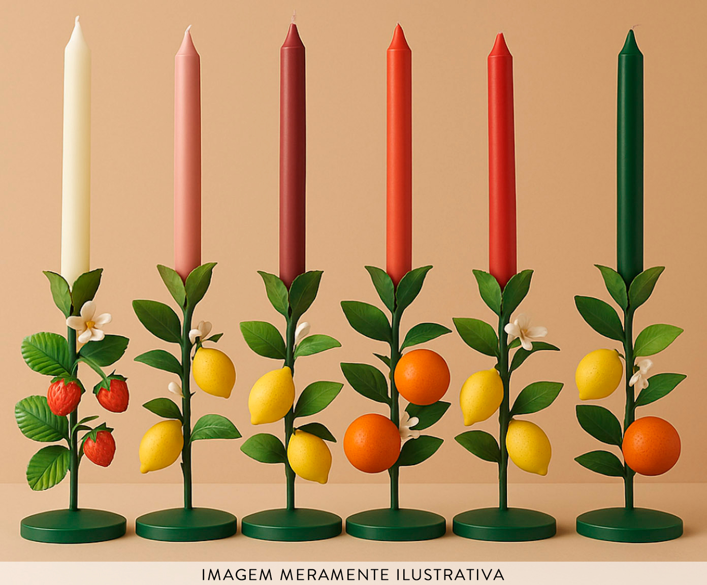 Velas para Casti&ccedil;al Mix and Match Rosa e Vermelho - 6 pe&ccedil;as image number 1