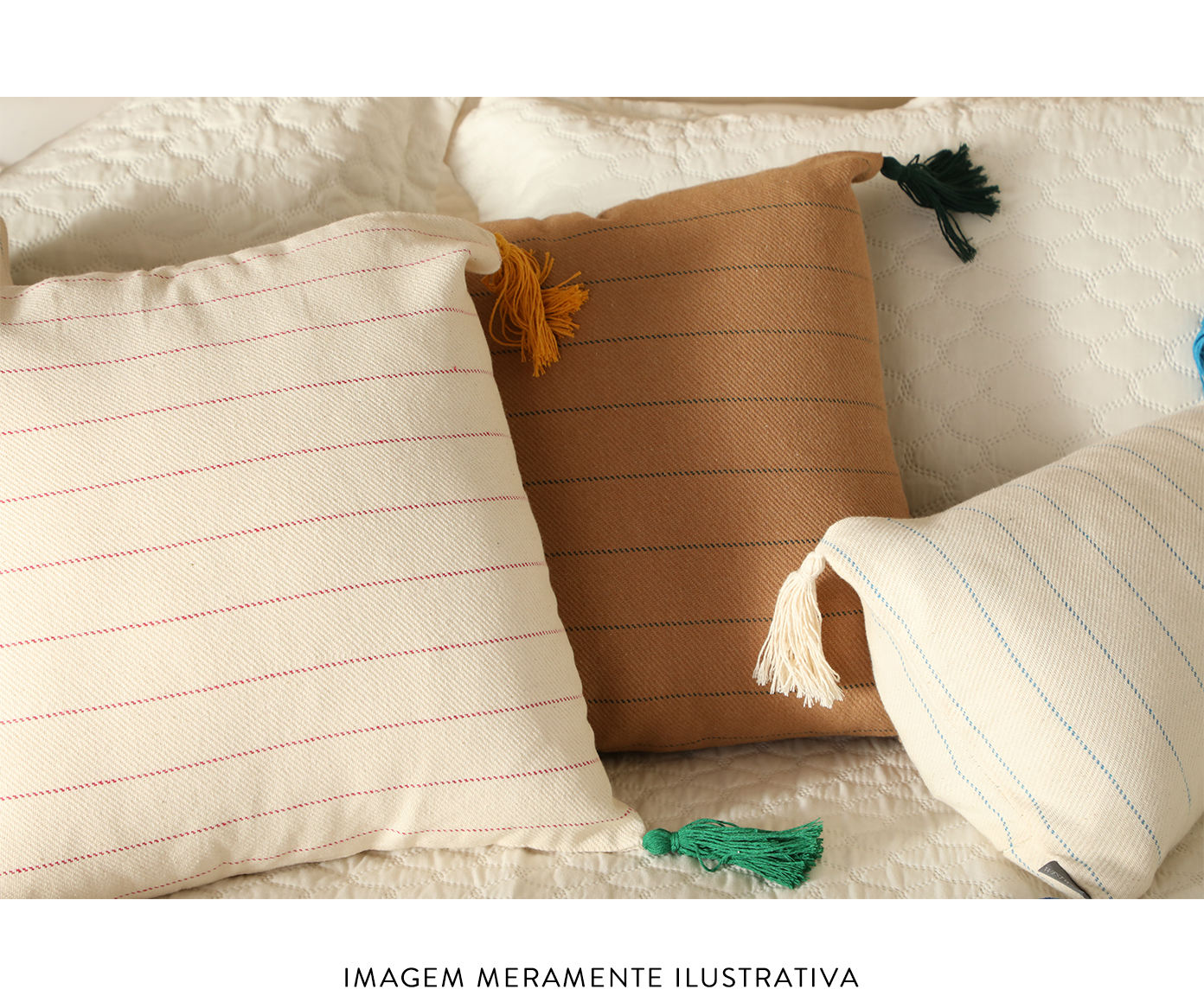 Capa de Almofada com Tassel Argila Cinza e Bege image number 5