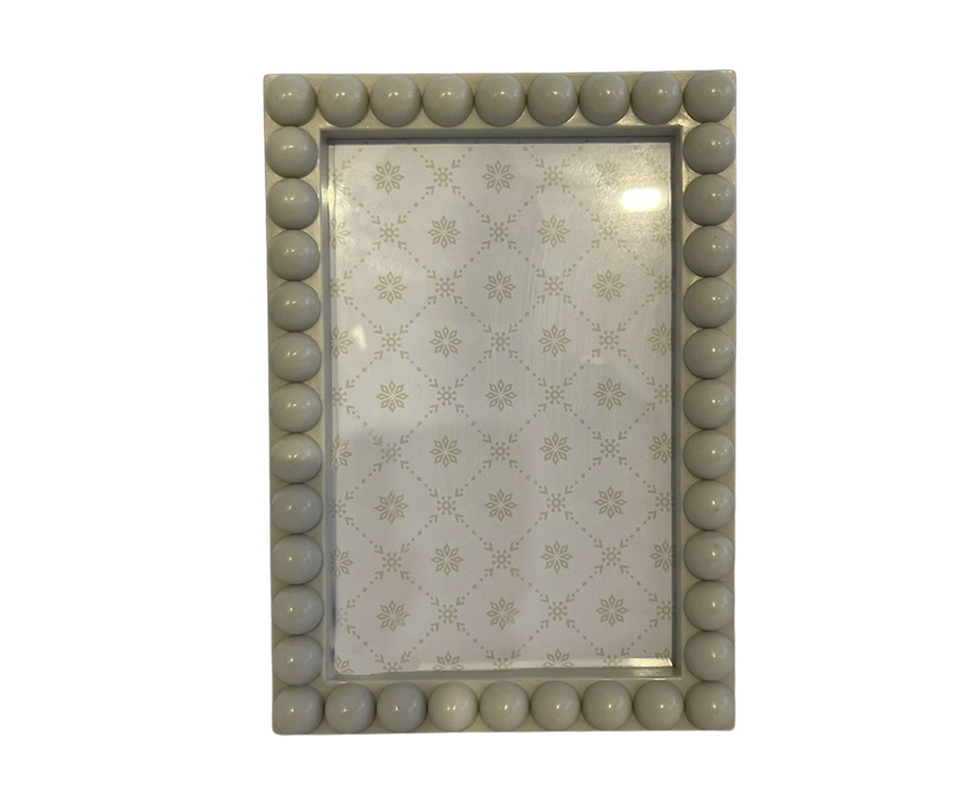 Porta-Reatrato Beaded Creme image number 0