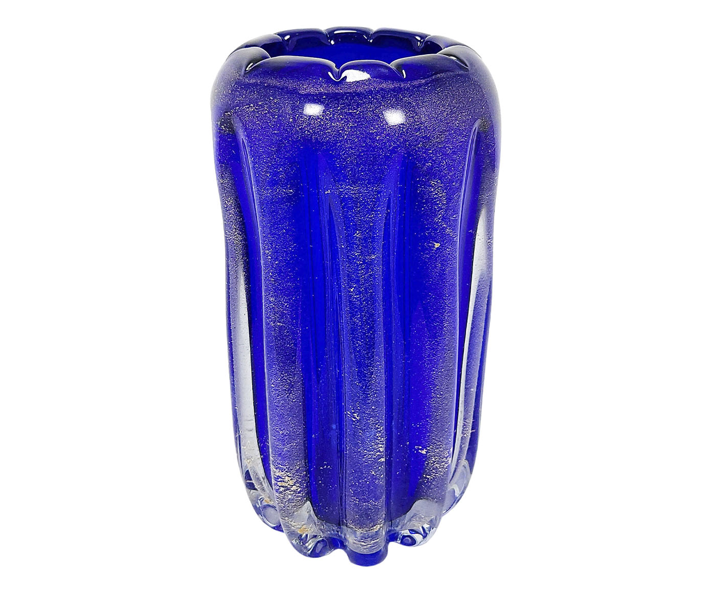 Vaso Cornelius Azul com Dourado image number 0