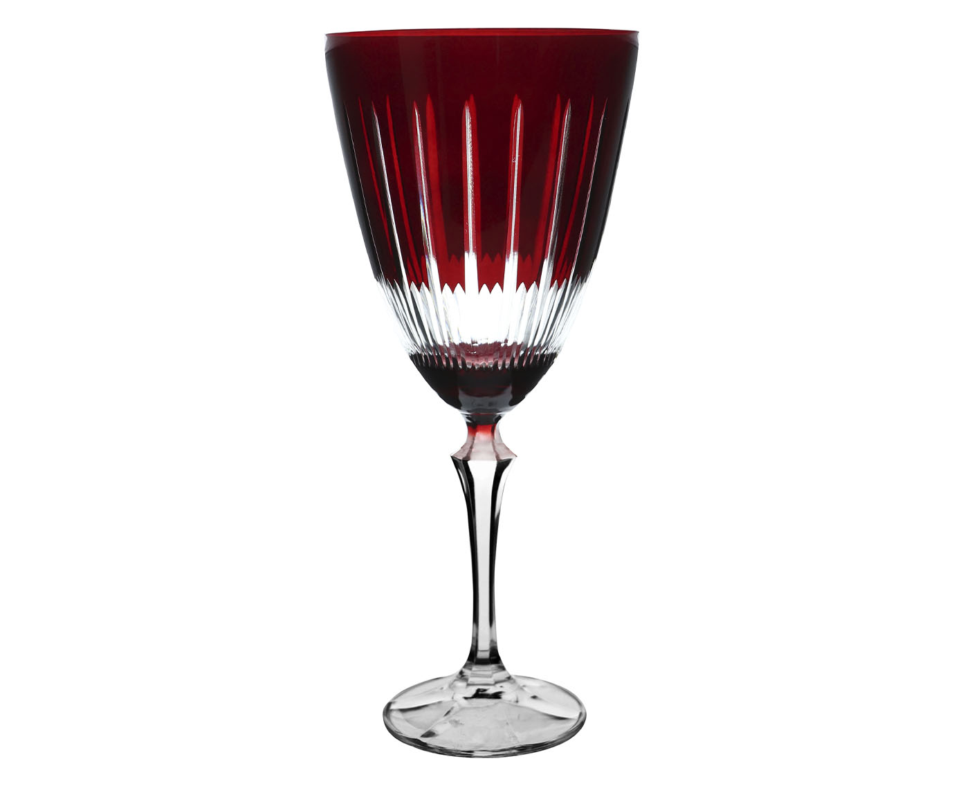 Ta&ccedil;a para &Aacute;gua Elizabeth em Cristal Lapidada Vermelha - image 0