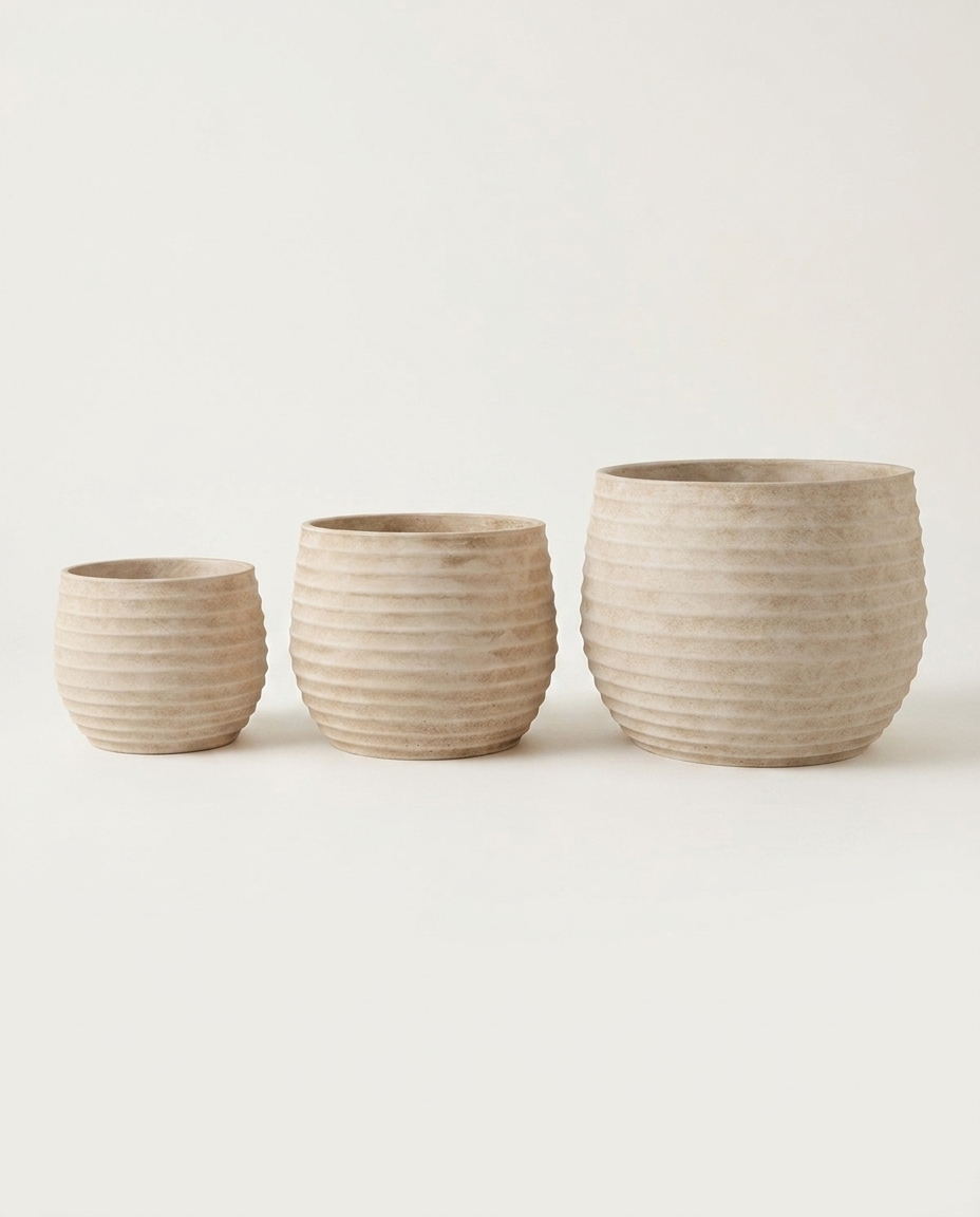 Jogo de Cachepot Odim - Off White - image 1