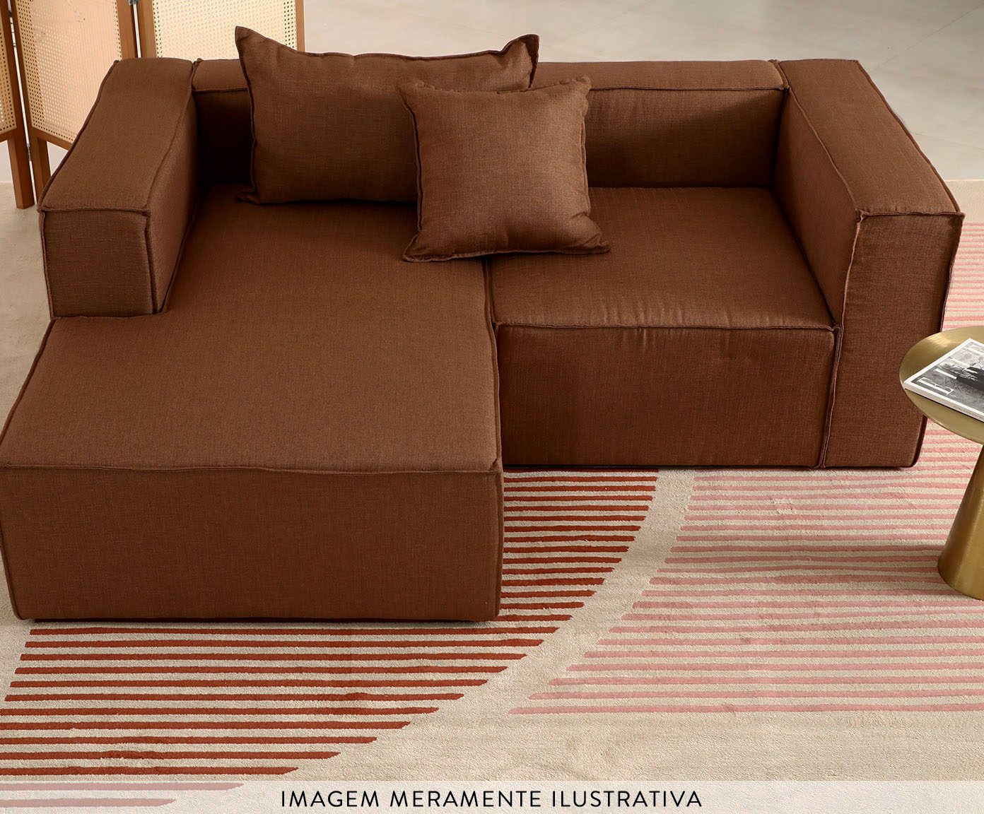 Sof&aacute; 2 M&oacute;dulos Chaise Esquerdo Mensa Fendi - image 1