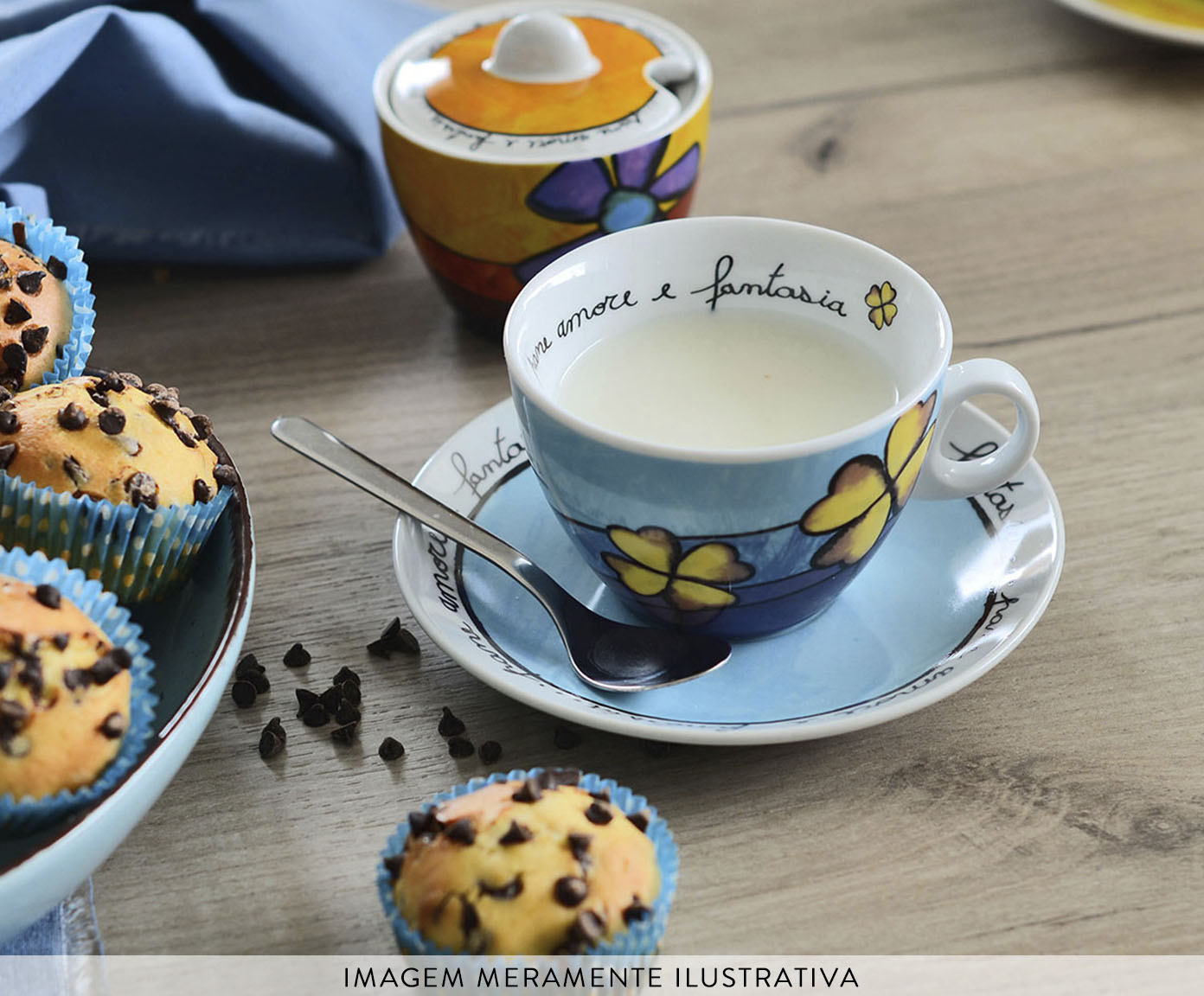 A&ccedil;ucareiro em Porcelana Paf Laranja image number 1