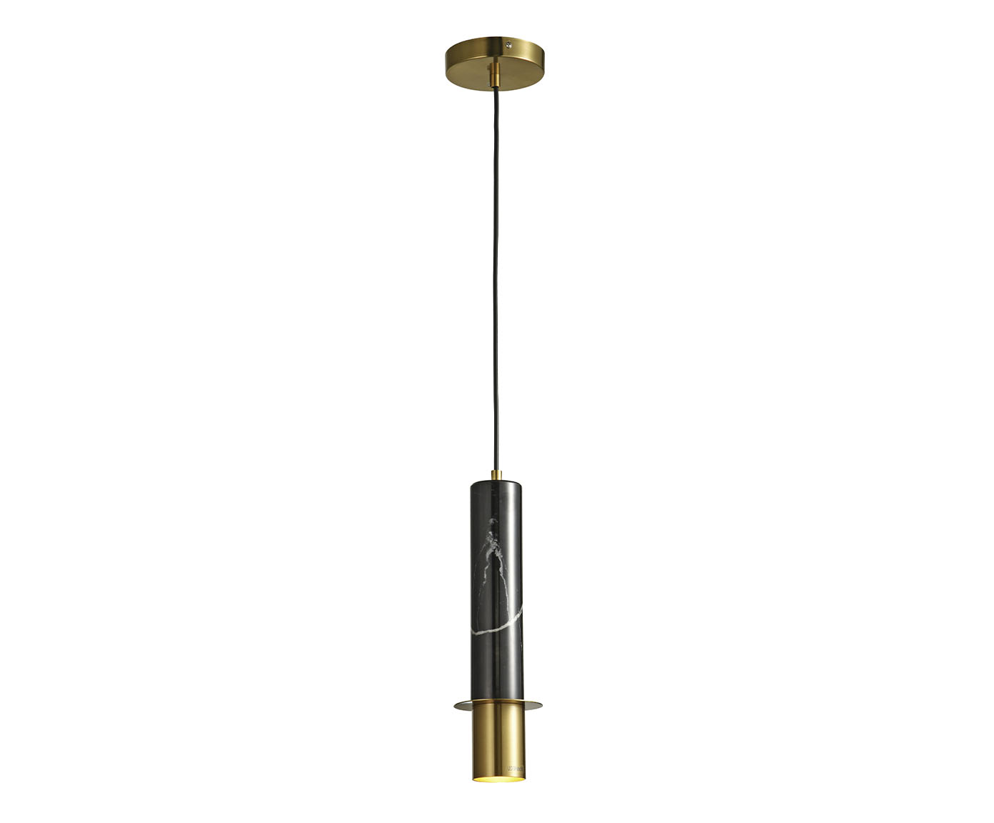 Pendente em M&aacute;rmore Nordic Dourado e Preto Bivolt image number 0