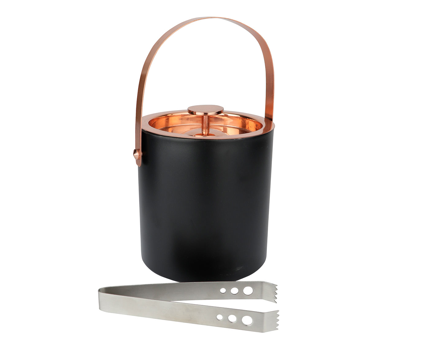 Balde de Gelo Drink Station em Inox Preto e Cobre image number 0