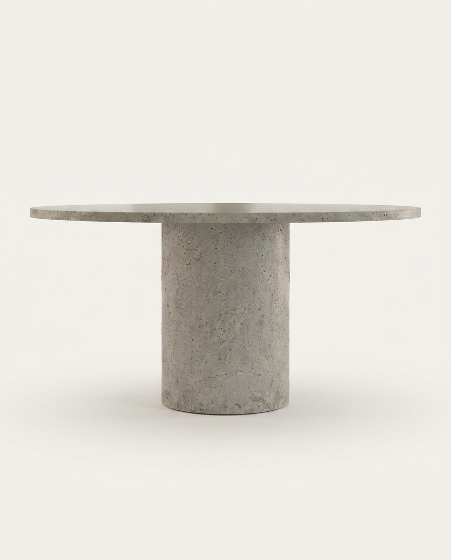 Mesa de Jantar  Cil&iacute;ndrica com Tampo C&iacute;rculo Cinza Claro - image 1