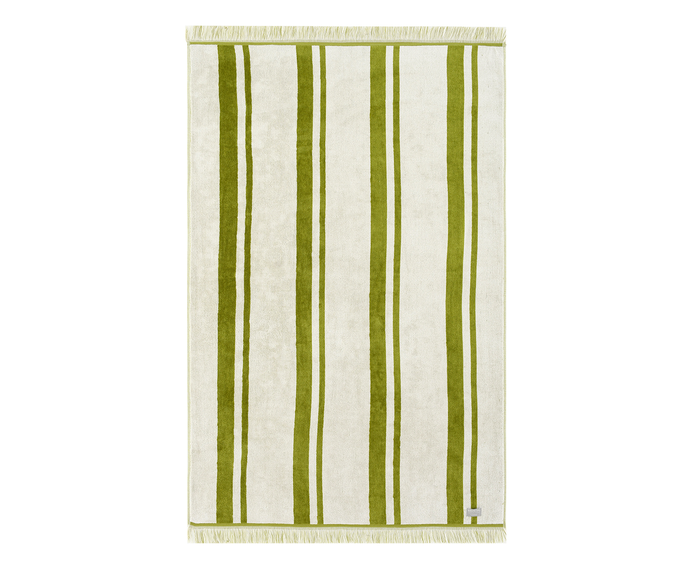 Toalha de Praia com Franja Amalfi Verde e Off-White - image 0