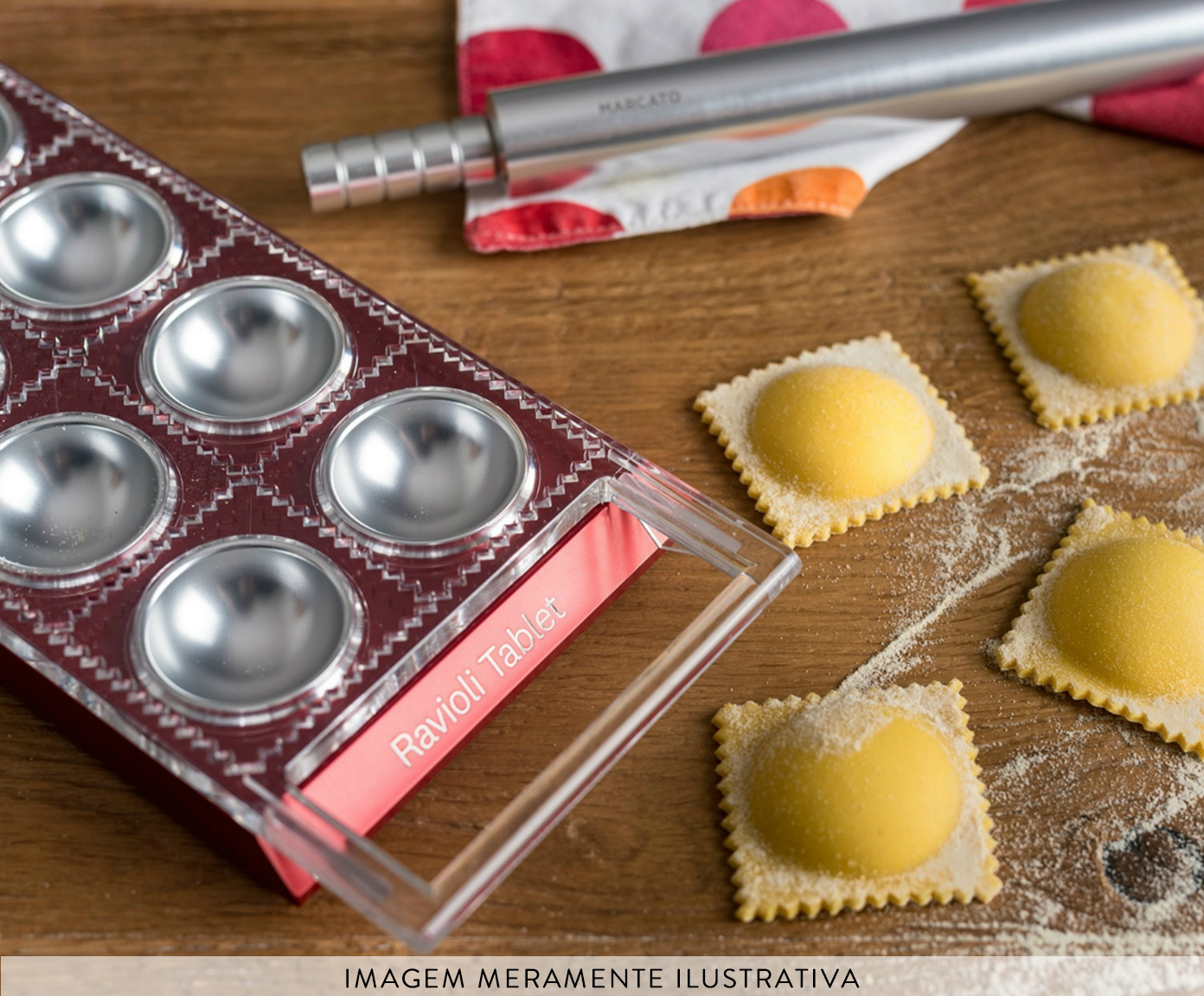 Molde para Ravioli em Inox Tablet Vermelho image number 1