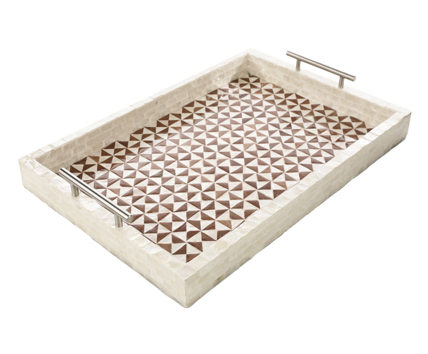 Bandeja Decorativa Cais Branco e Terracota - image 0