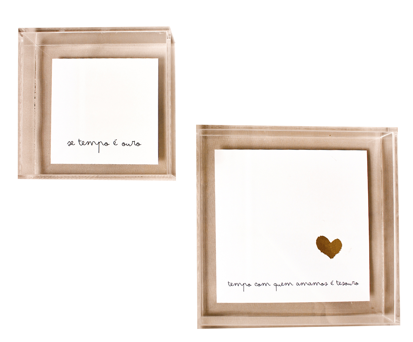 Quadro em Acr&iacute;lico "Dupla de Quadros Acr&iacute;licos Se Tempo &Eacute; Ouro" - image 0