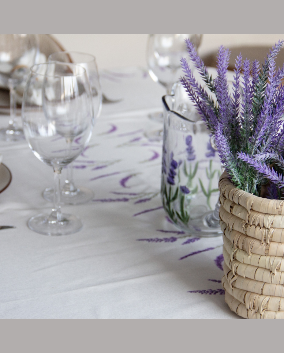 Toalha de Mesa Redonda Lavanda Provence Verde e Lil&aacute;s image number 3