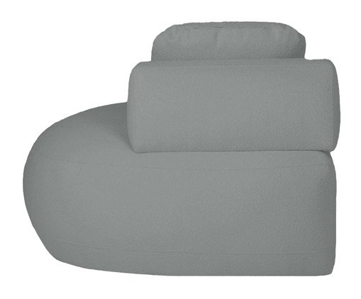Sof&aacute; M&oacute;dulo Chaise Laguna by Elle - Boucl&ecirc; Cinza image number 3