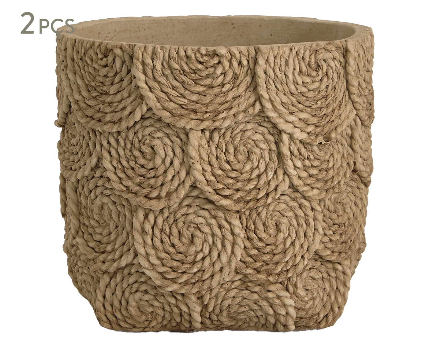 Jogo de Cachepots em Cimento Umberto Bege image number 0