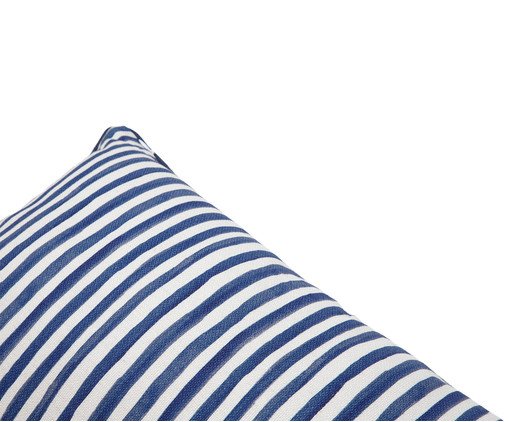 Capa de Almofada Retangular Estampada com Cordon&ecirc; Listras Sofia Azul image number 3