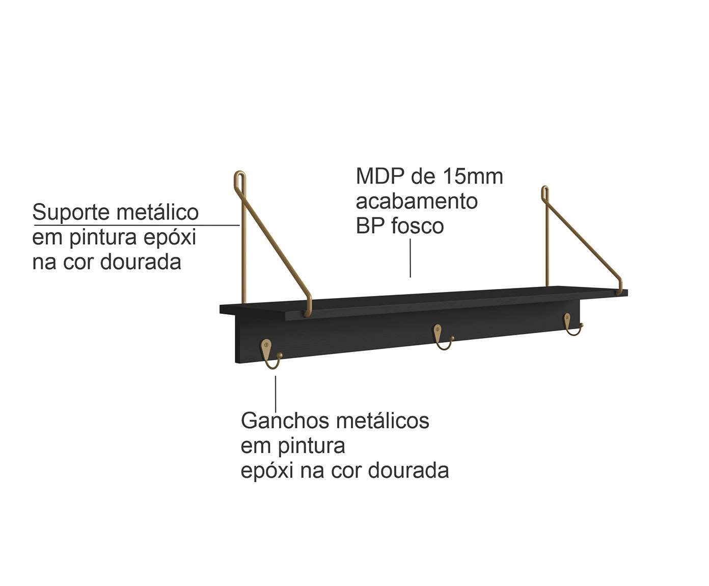 Jogo de Sapateira Banco e Prateleira Org&acirc;nico Luna Nero image number 5