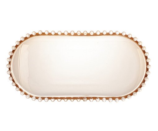 Travessa Oval para Servir em Cristal Pearl - &Acirc;mbar image number 1
