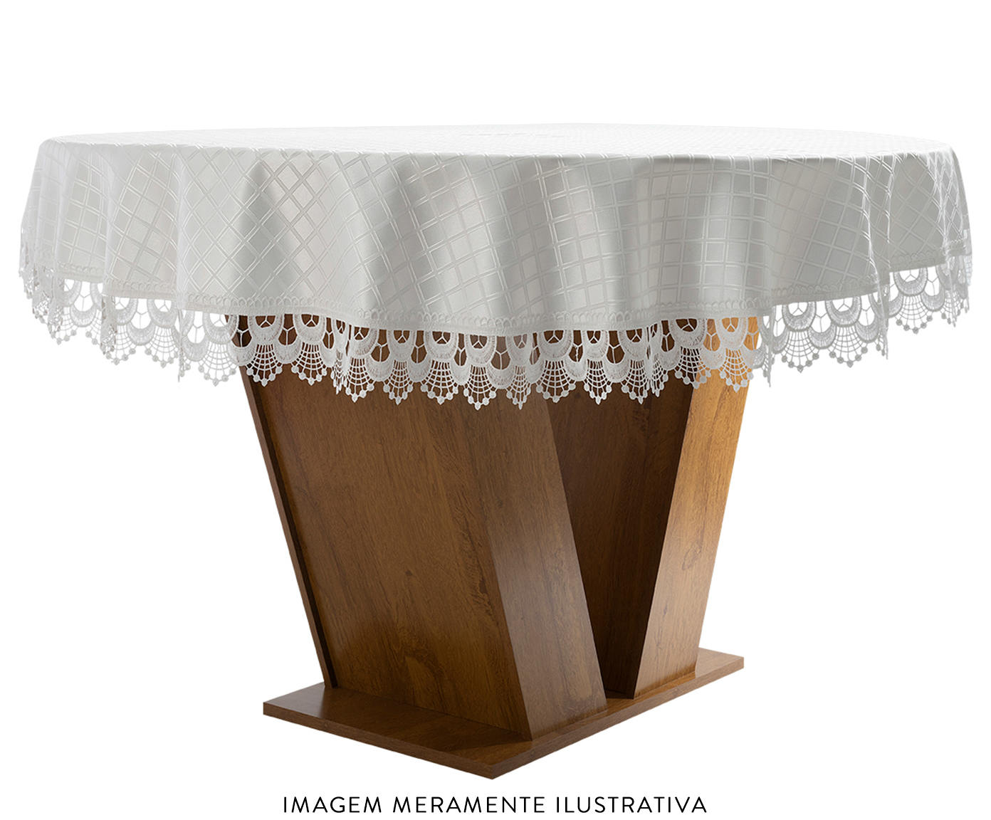 Toalha de Mesa Redonda Melian Branco image number 2