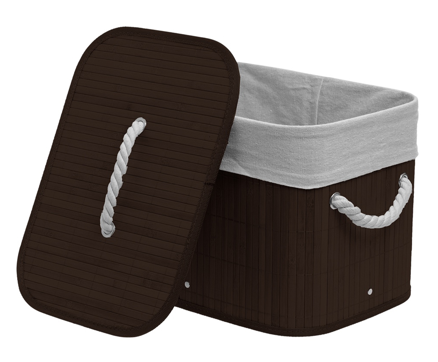 Cesto de Roupa Bambu Olympus Marrom image number 1