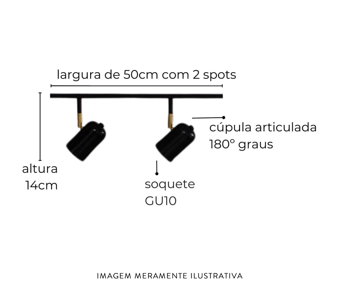 Trilho de Teto Ewa com 2 Spots Branco image number 3