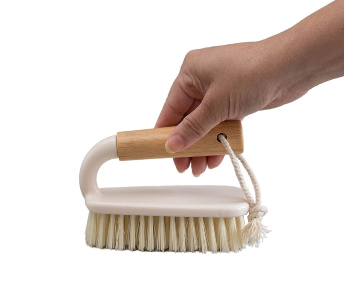 Escova de Limpeza com Cabo em Bambu Multiuso Oikos Off-White - image 1