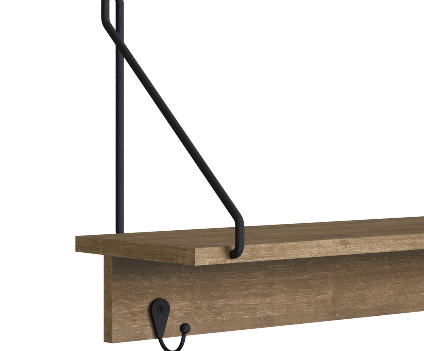 Prateleira Decorativa com Ganchos Vermont e Preto image number 2