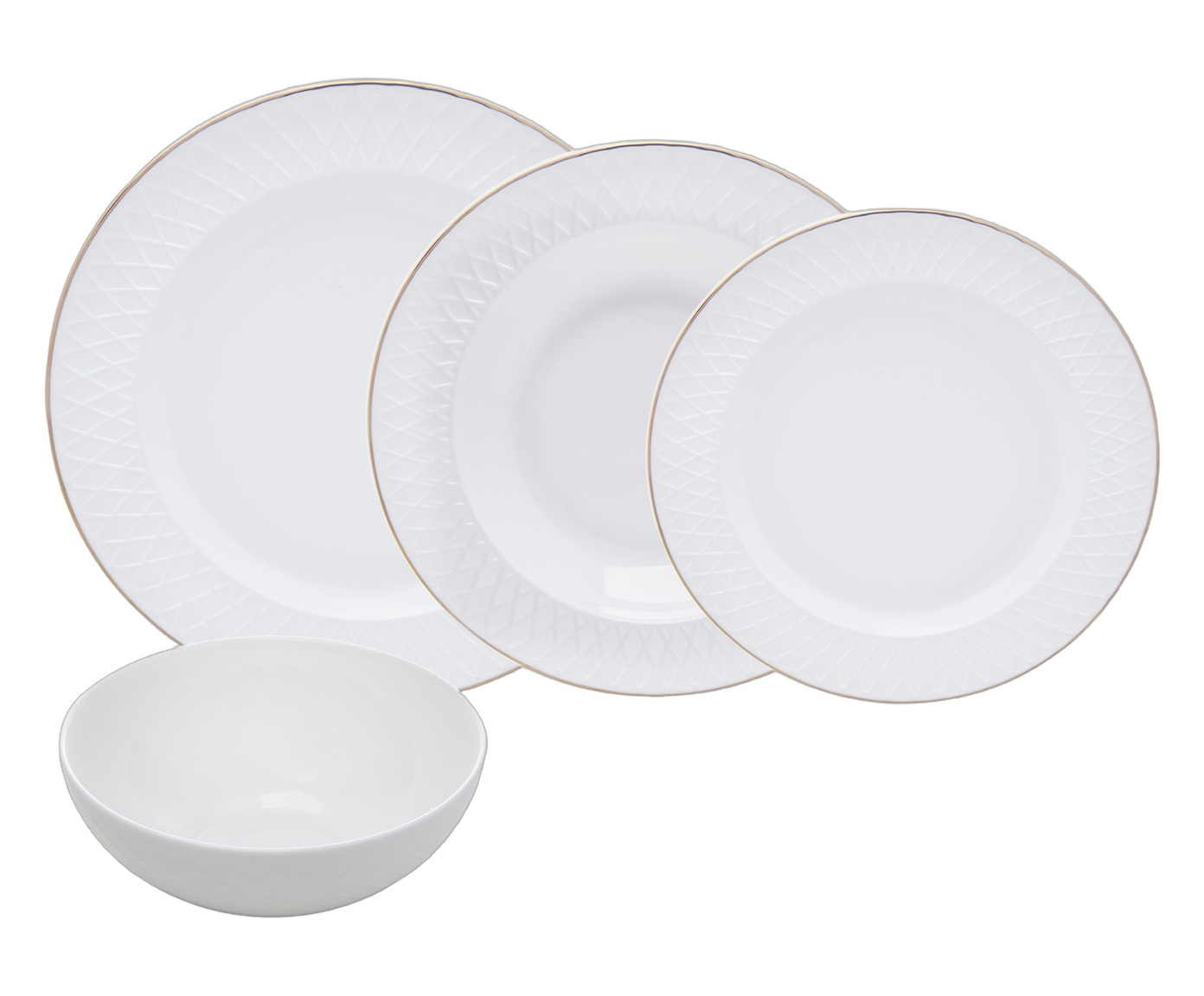 Aparelho de Jantar com Fio Dourado Royale Branco - 16p&ccedil;s image number 0