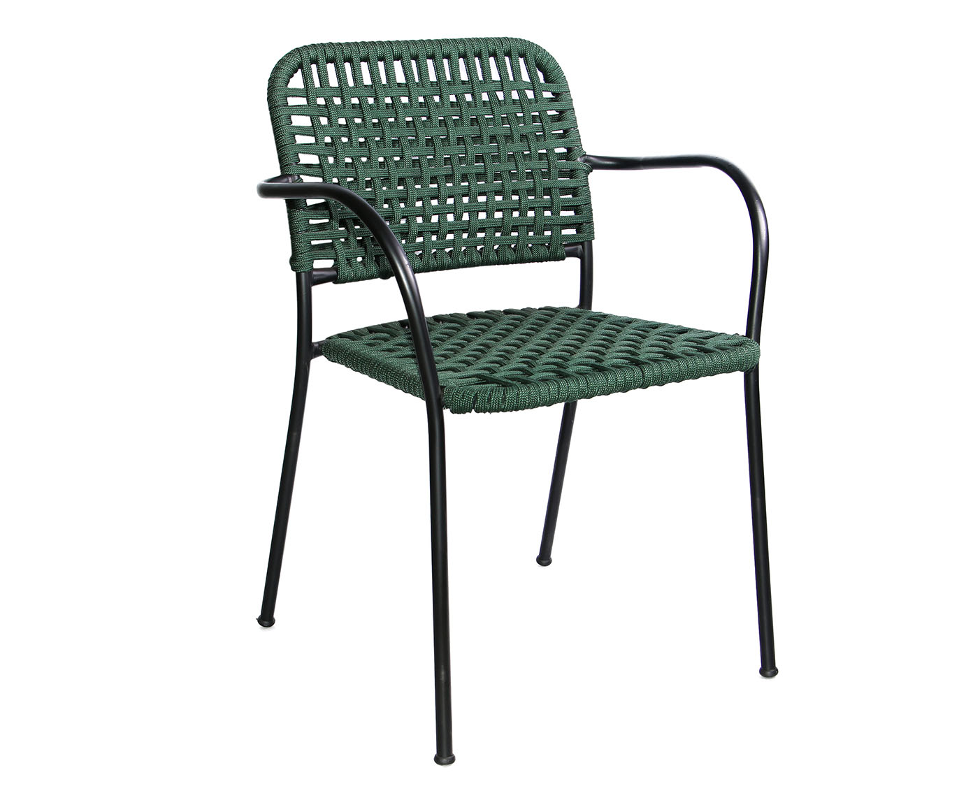 Cadeira Verona em Corda N&aacute;utica - Verde Musgo e Preto - image 0