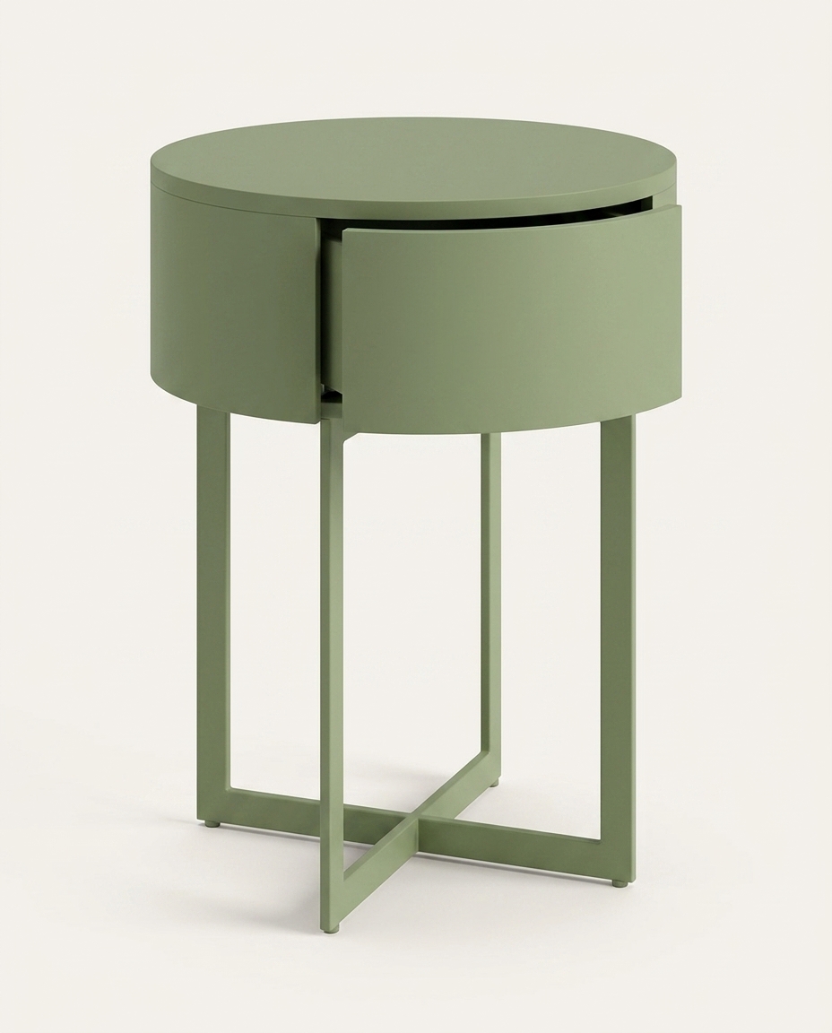 Mesa de Cabeceira Redonda Pecci Verde Caru&aacute; image number 3