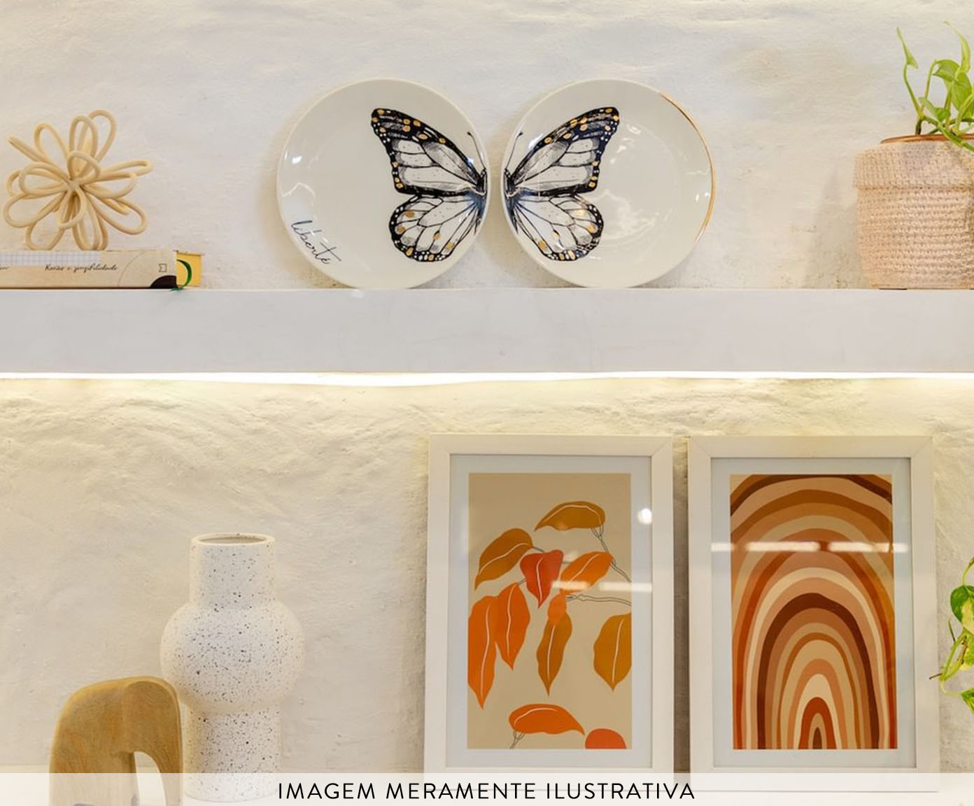 Jogo de Pratos Decorativos em Porcelana Papillon image number 1