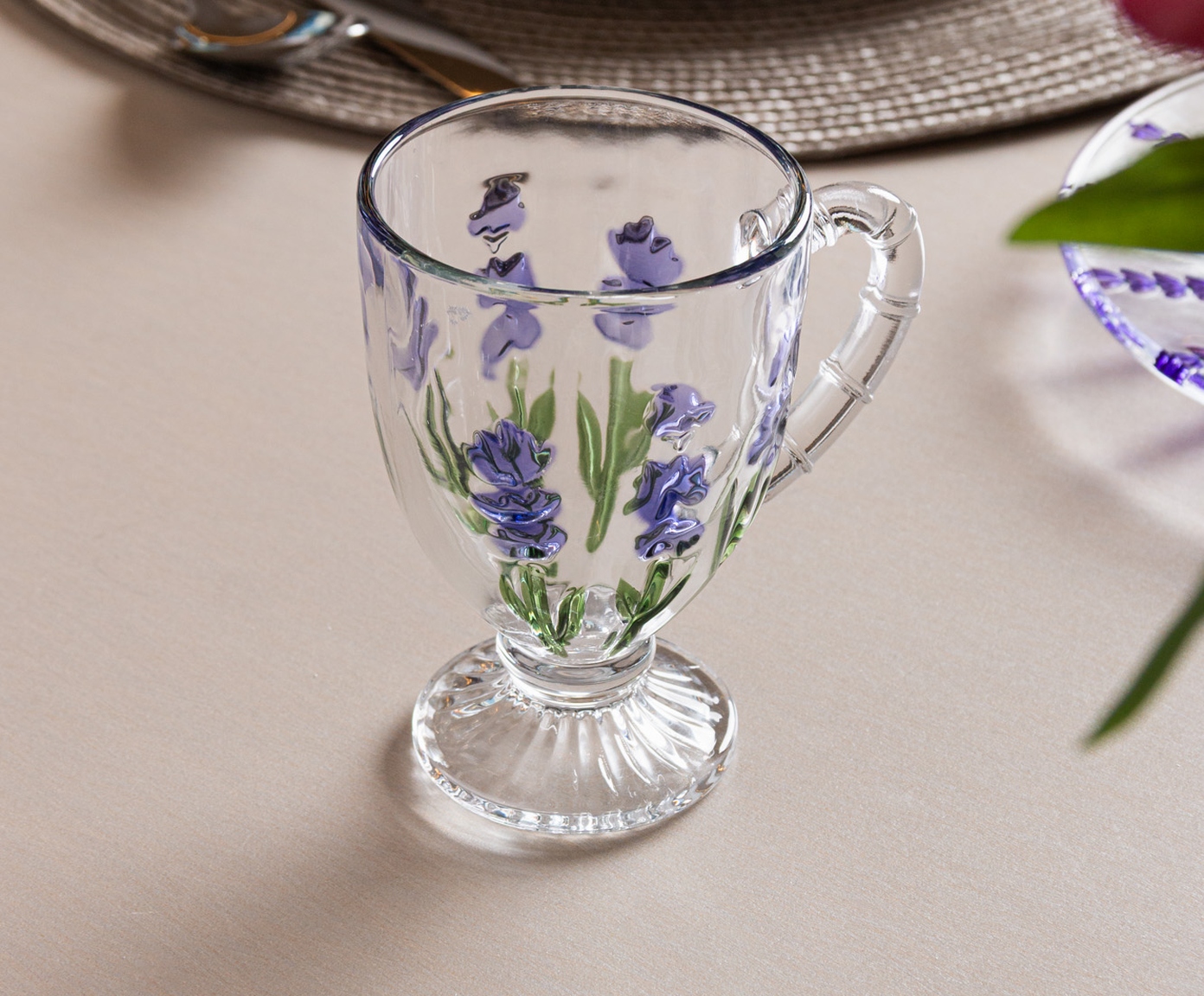 Ta&ccedil;a para Cappuccino Lavanda Hand Painting image number 2
