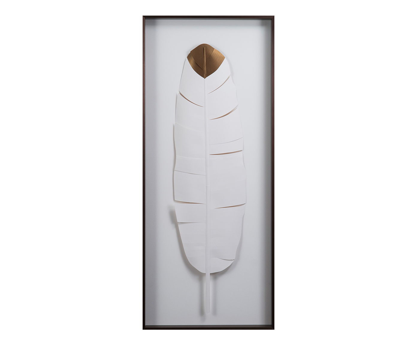 Quadro Leaves Pena Branco - 51x121cm image number 0